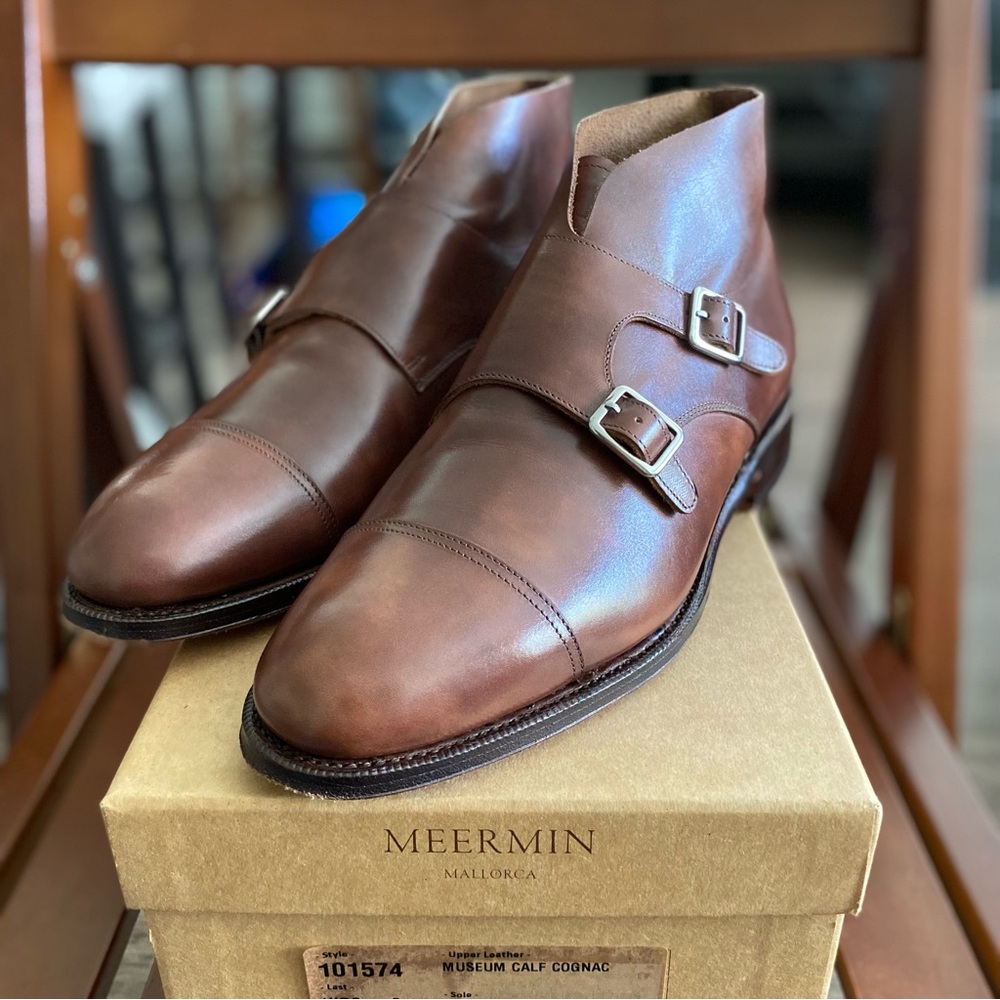 Meermin Brown Monk Strap Boots